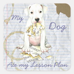 My Dogo Ate My Lesson Plan Square Sticker