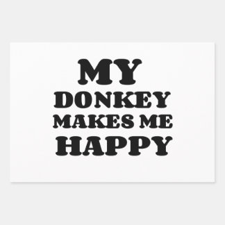 MY DONKEY MAKES ME HAPPY WRAPPING PAPER SHEET