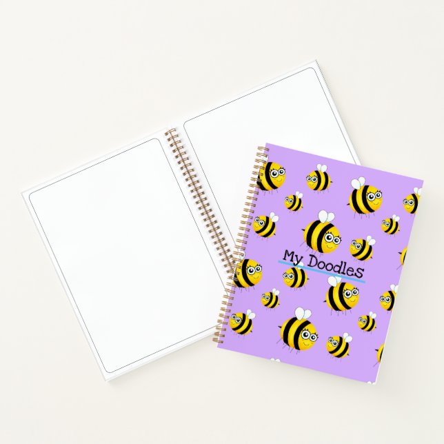 My Doodles, Customizable Cute Bee Notebook (Inside)