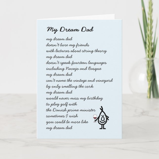 My Dream Dad A Funny Father's Day Poem Card (Front)
