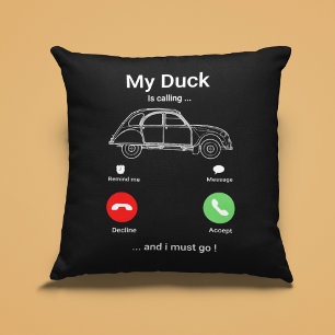 My Duck Is Calling   Funny 2CV Oldtimer Smartphone Throw Pillow