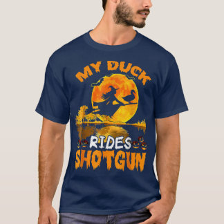 My Duck Rides Shot Witch Fly Broomstick Bat Hallow T-Shirt