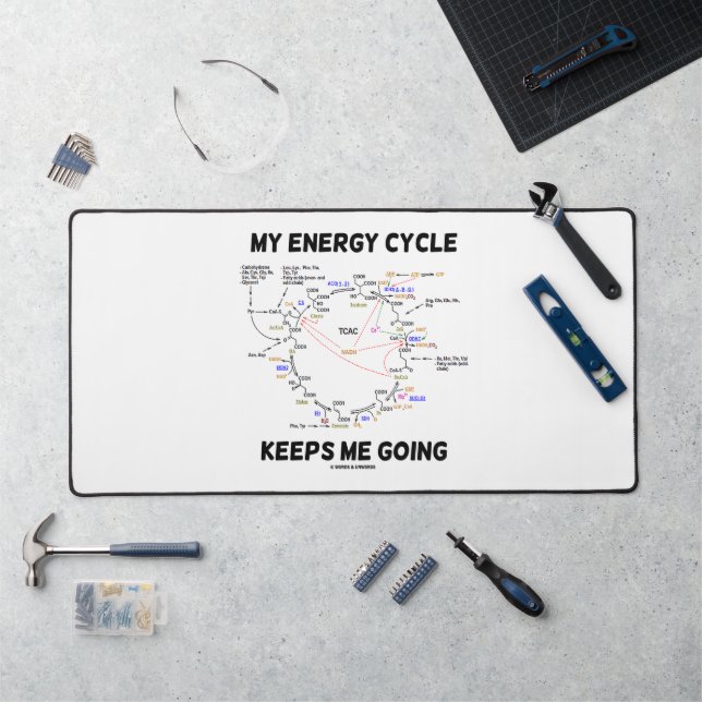 My Energy Cycle Keeps Me Going Krebs Cycle Humour Desk Mat (Workstation)