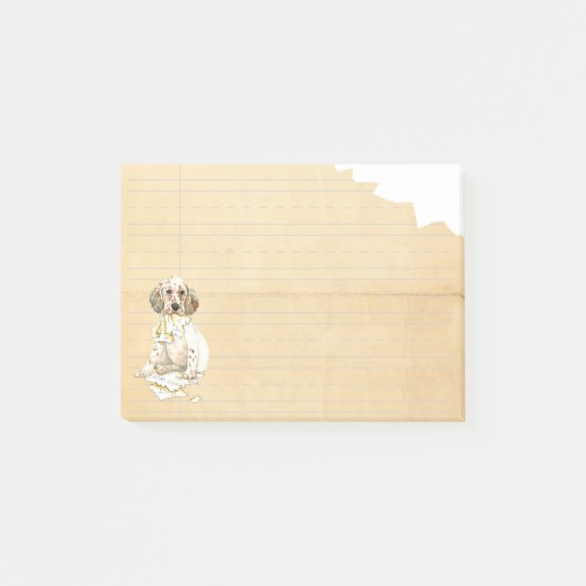 My English Setter Ate My Homework Post-it Notes (Front)