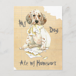 My English Setter Ate My Homework Postcard