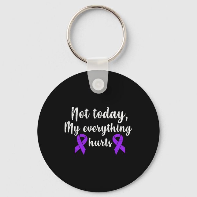 My Everything Hurts Fibro Chronic Pain Grunge  Keychain (Front)
