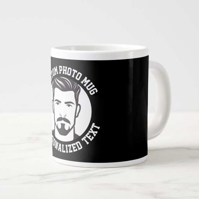 My Face on a BLACK Custom Giant Mug (Front Right)