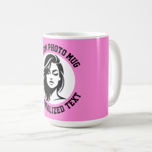 My Face on a CARNATION PINK Large Custom Mug
