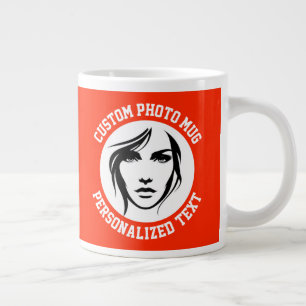 My Face on a FERRARI RED Custom Large Coffee Mug