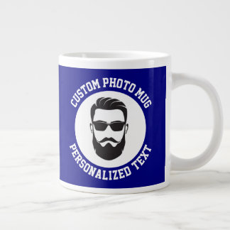 My Face on a NAVY BLUE Custom Large Coffee Mug