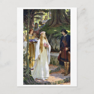 My Fair Lady, Edmund Leighton Art 1914 Vintage Postcard