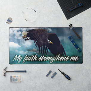 "My faith strengthens me" Motivation Affirmation Desk Mat