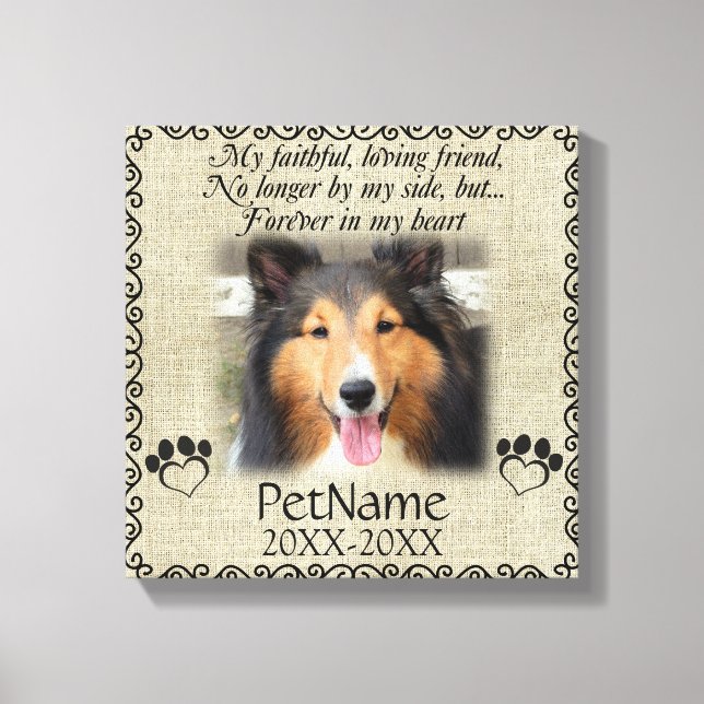 My Faithful Friend Pet Sympathy Custom Burlap Canvas Print (Front)