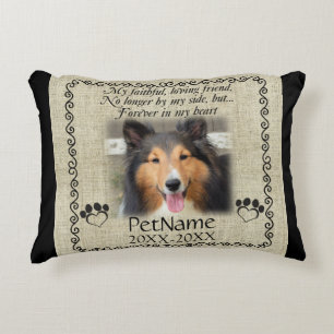 My Faithful Friend Pet Sympathy Custom Burlap Decorative Pillow