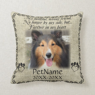 My Faithful Friend Pet Sympathy Custom Burlap Throw Pillow
