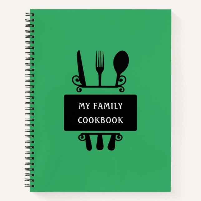 My Family Cookbook Baking Cooking Recipes Notebook (Front)