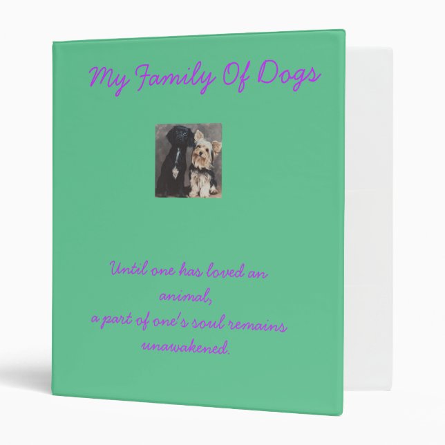My Family--My Dogs photo album Binder (Front/Inside)