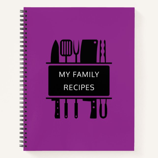My Family Recipes Favourite Baking Cooking Recipe Notebook (Front)