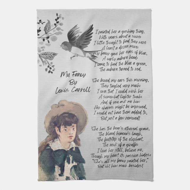 My Fancy Poem By Lewis Carroll   Kitchen Towel (Vertical)