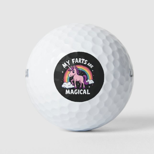 My Farts Are Magical Funny Unicorn Rainbow  Golf Balls (Front)