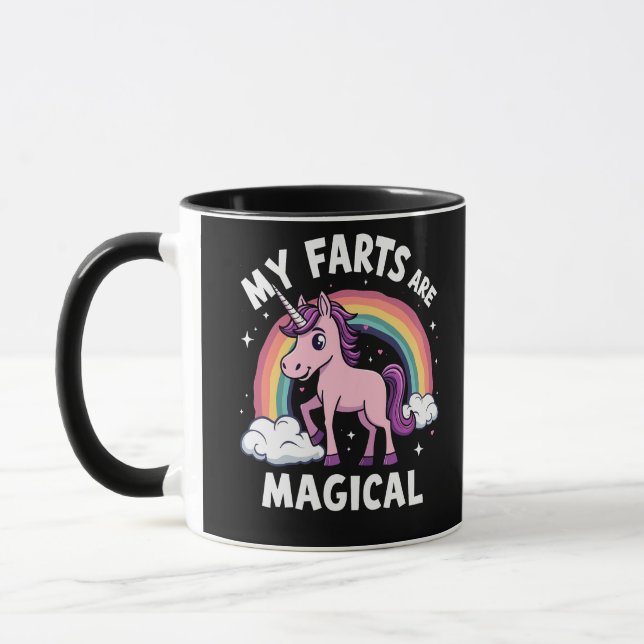 My Farts Are Magical Funny Unicorn Rainbow  Mug (Left)