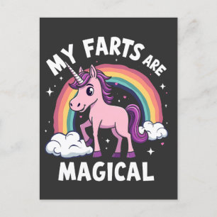 My Farts Are Magical Funny Unicorn Rainbow Postcard