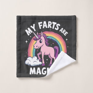 My Farts Are Magical Funny Unicorn Rainbow Wash Cloth
