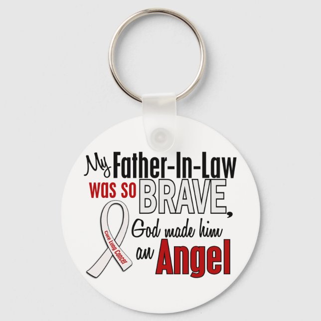 My Father-In-Law Is An Angel Lung Cancer Keychain (Front)