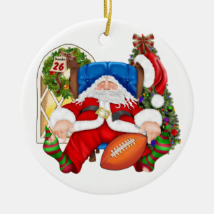 MY FAV! Football Santa - SRF Ceramic Ornament