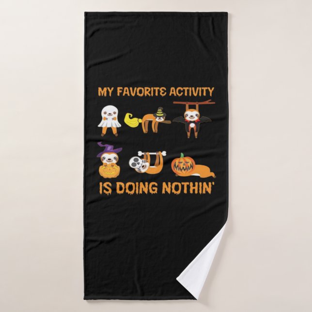 My Favorite Activity Is Doing Nothin' Retro Sloth  Bath Towel (Bath Towel)