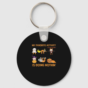 My Favorite Activity Is Doing Nothin' Retro Sloth  Keychain