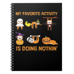 My Favorite Activity Is Doing Nothin' Retro Sloth  Notebook