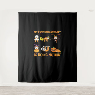 My Favorite Activity Is Doing Nothin' Retro Sloth  Tapestry
