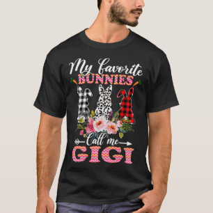 My Favorite Bunnies Call Me Gigi Easter Leopard T-Shirt