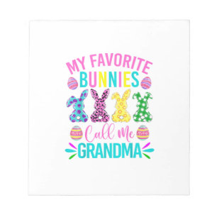 My Favorite Bunnies Call Me Grandma Shirt Cute Eas Notepad