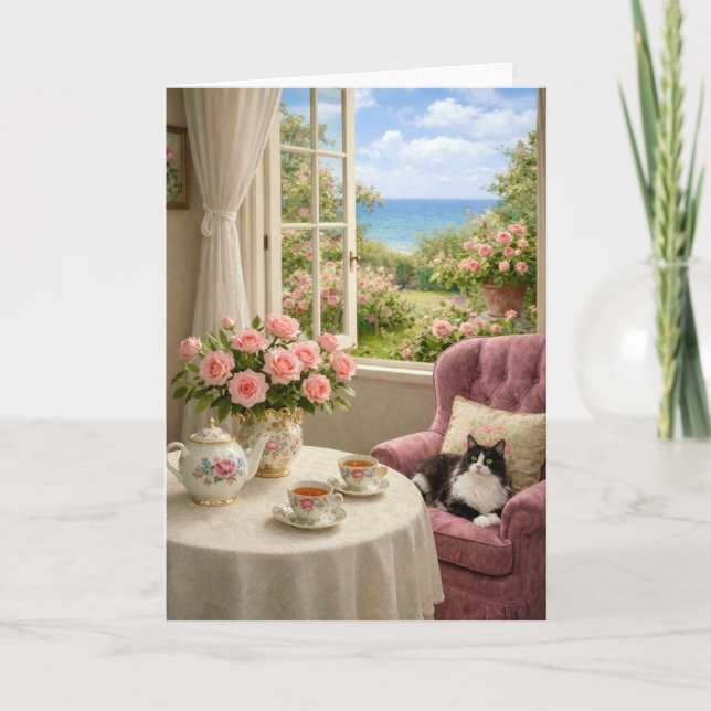 My Favorite Chair , Cat Blank Card  (Front)