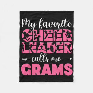 My Favorite Cheerleader Grams Cheer Grams Grandma Fleece Blanket
