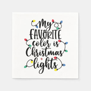 My Favorite Color is Christmas Lights Santa Claus Napkin