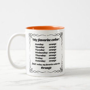 My favorite color is orange Two-Tone coffee mug