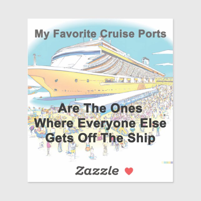 My Favorite Cruise Ports Sticker (Sheet)