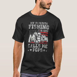 My Favorite Fishing Buddy Call Me Pops US Flag Pre T-Shirt