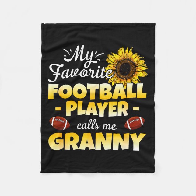My Favorite Football Player Calls Me Granny  Fleece Blanket (Front)