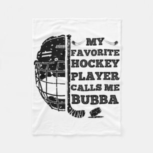 My Favorite Hockey Calls Me Bub Vintage Family Mat Fleece Blanket
