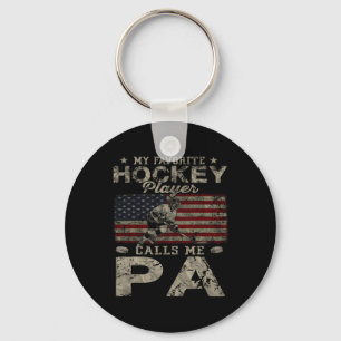 My Favorite Hockey Player Calls Me Pa Father's Day Keychain