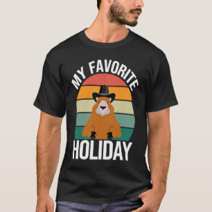 MY FAVORITE HOLDIDAY GROUNDHOG DAY SUNSET RETRO T-Shirt