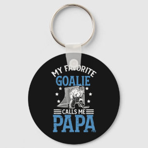 My Favorite Ice Hockey Goalie Papa Ice Hockey Keep Keychain