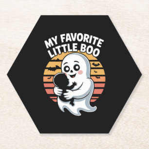 My Favorite Little Boo Halloween T-shirt Paper Coaster