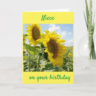 **MY FAVORITE NIECE** SUNFLOWER FOR YOU! CARD