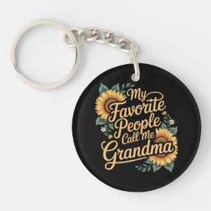 My Favorite People Call Me Grandma Mother's Day Keychain