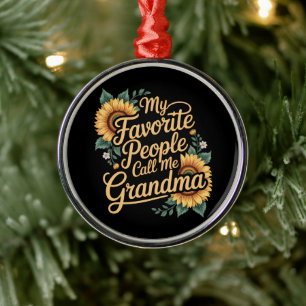 My Favorite People Call Me Grandma Mother's Day Metal Ornament